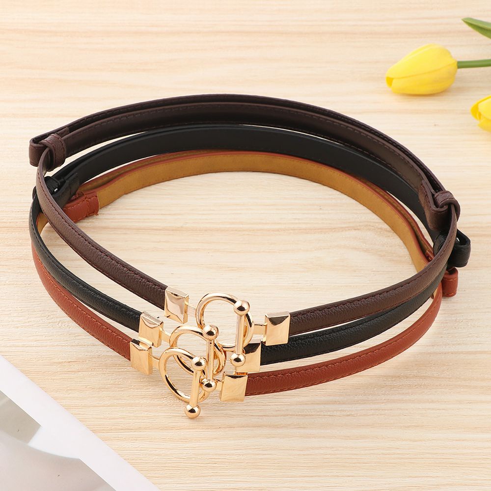 Thắt lưng da khóa kim loại có thể điều chỉnh trang trí thời trang xinh xắn cho nữ