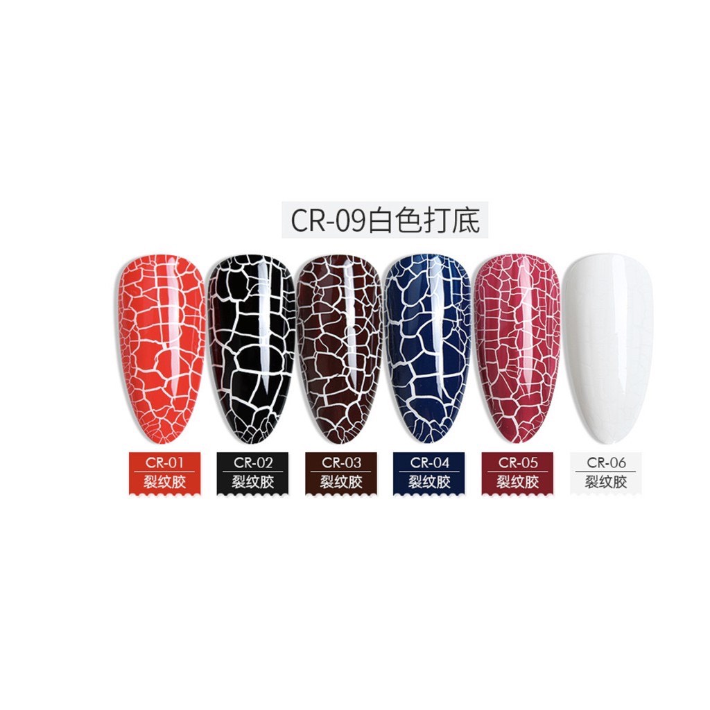 Sơn gel AS sơn móng tay gel sơn nứt đen trắng đỏ chai 15ml mã CR