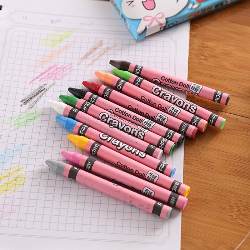 1 Bộ Sáp Màu 8 / 12 / 24 Màu Cho Bé Vẽ Tranh