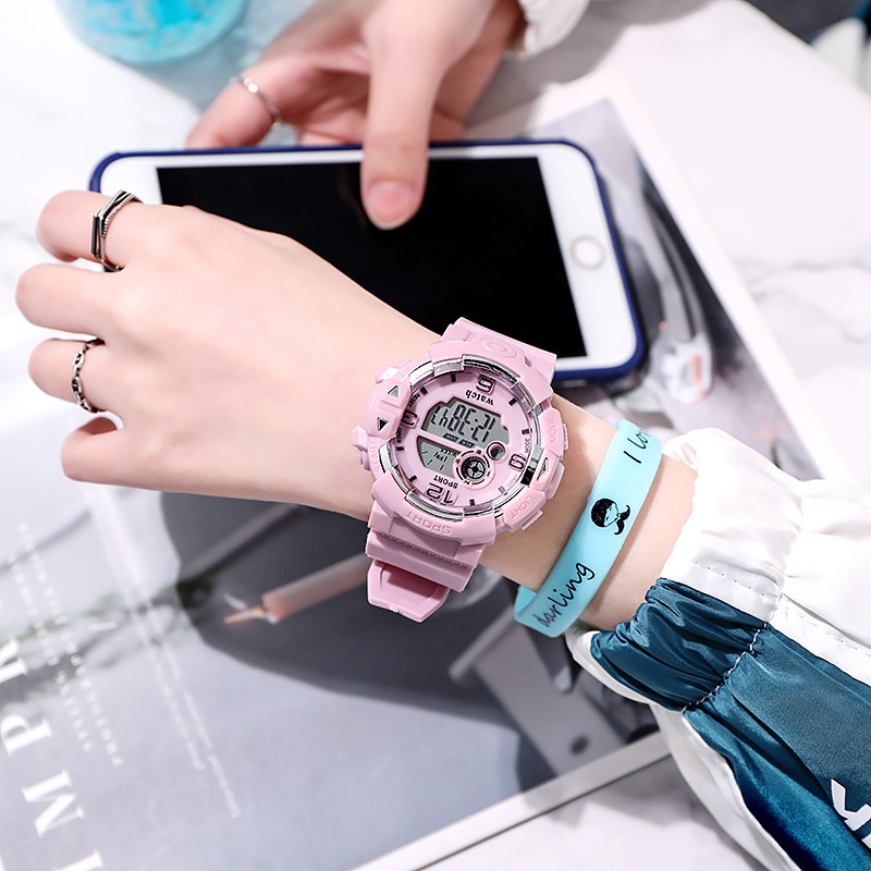 Mới Đồng Hồ Điện Tử Chống Thấm Nước Thể Thao Đơn Giản Cá Tính Cho Nữ Sinh Trung Học