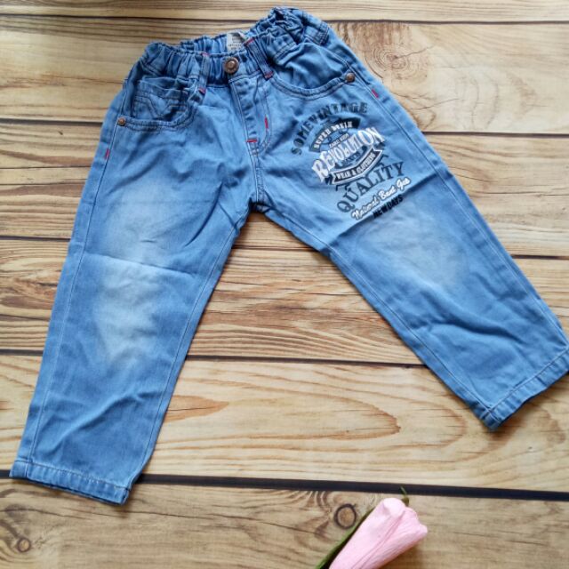 Quần jean bé trai, Chất mềm mịn. Hàng chuẩn Shop, lưng thun, co giản nhẹ..........................