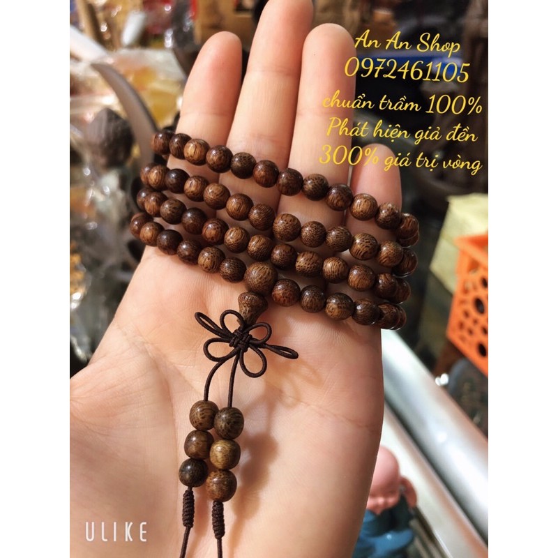 VÒNG TAY TRẦM HƯƠNG tràng 108 hạt 6ly GIÁ TẬN XƯỞNG