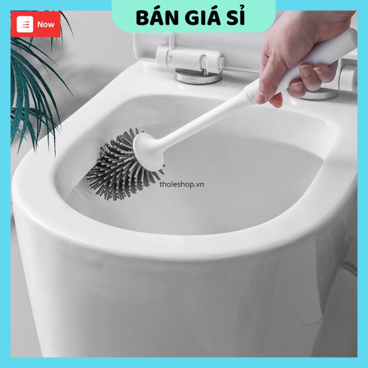 Cọ Chà Toilet GIGAHOME Bộ Chổi, Cọ Bồn Cầu Silicone Diệt Khuẩn Tới 90% Kèm Khay Đựng 8205