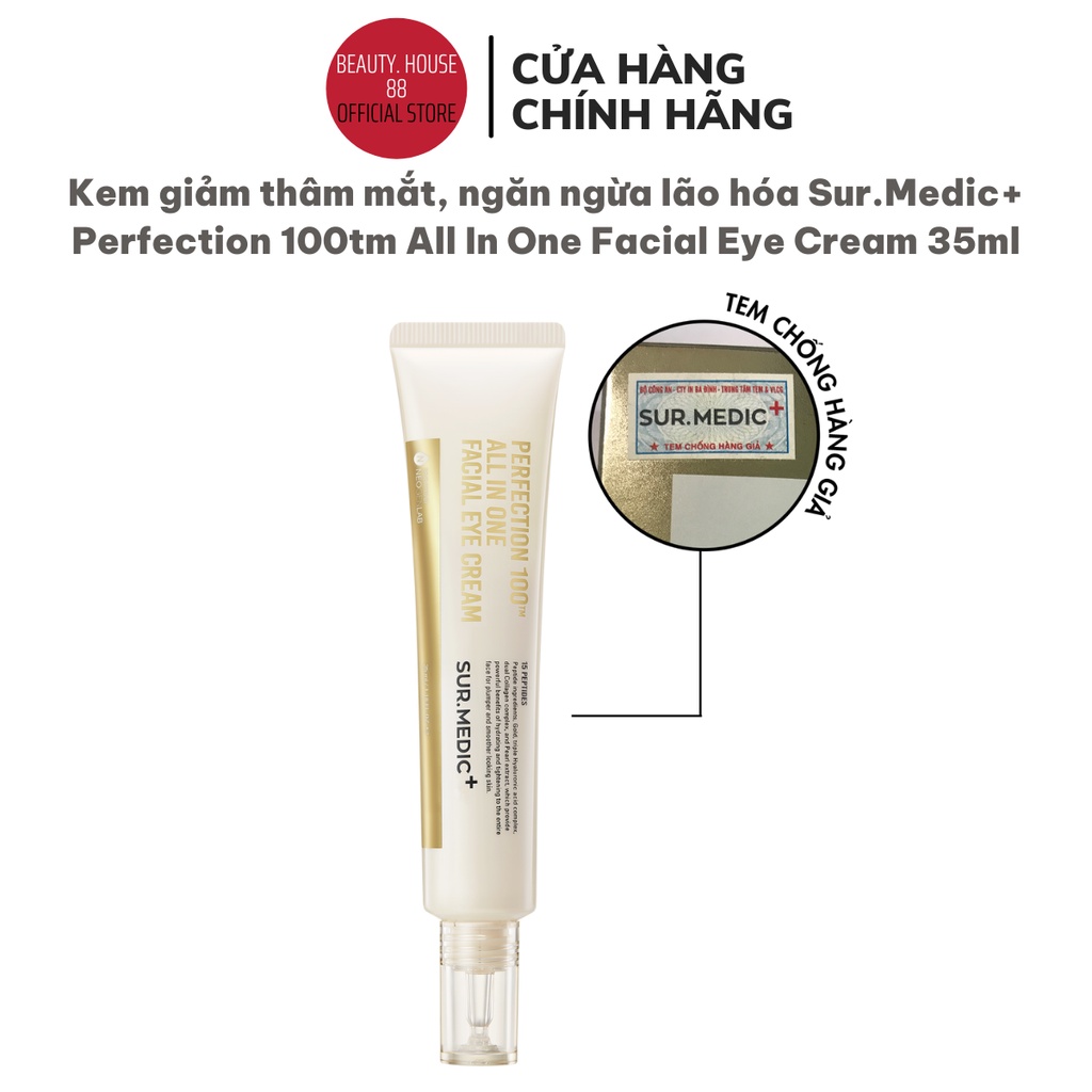 Kem Giảm Thâm Bọng Mắt Sur.Medic+ Perfection 100TM All In One Facial Eye Cream