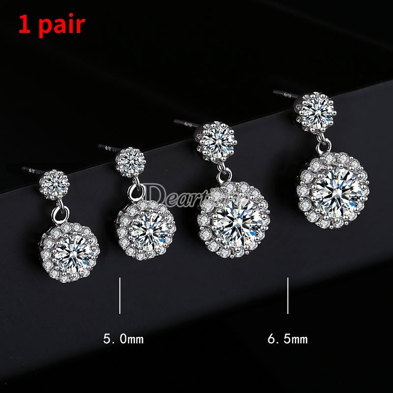 Bông Tai Tròn Đính Kim Cương Giả Lấp Lánh Thời Trang Cho Nữ