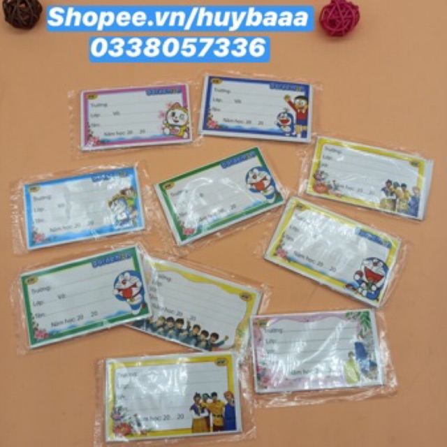 Sỉ 1000 cái Nhãn Vở Decan CAO CẤP CHO HỌC SINH TIỂU HỌC, nhãn vở in hình cute ngô nghĩnh có keo dán giá rẻ
