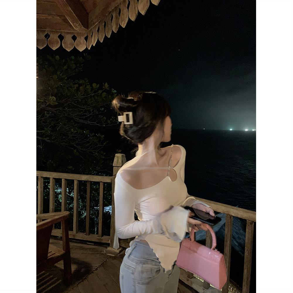 Áo kiểu nữ COZOKC tay dài trễ vai thời trang quyến rũ