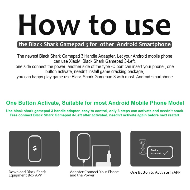 Tay Cầm Điều Khiển Chơi Game Màu Đen Shark 3 Tương Thích Với Ứng Dụng Cho iOS Android