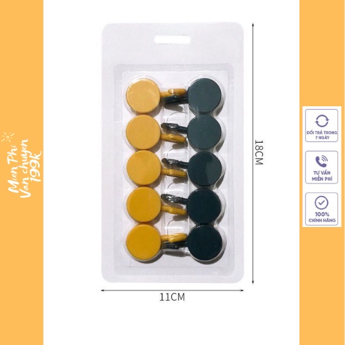 Combo 10 Móc Tròn Decor Dán Tường Nhiều Màu Sắc Siêu Dễ Thương 88253