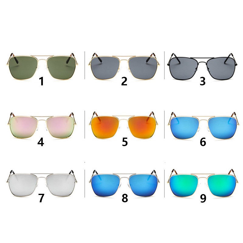 Kính mát vuông gọng kim loại nhiều màu cổ điển cho nam