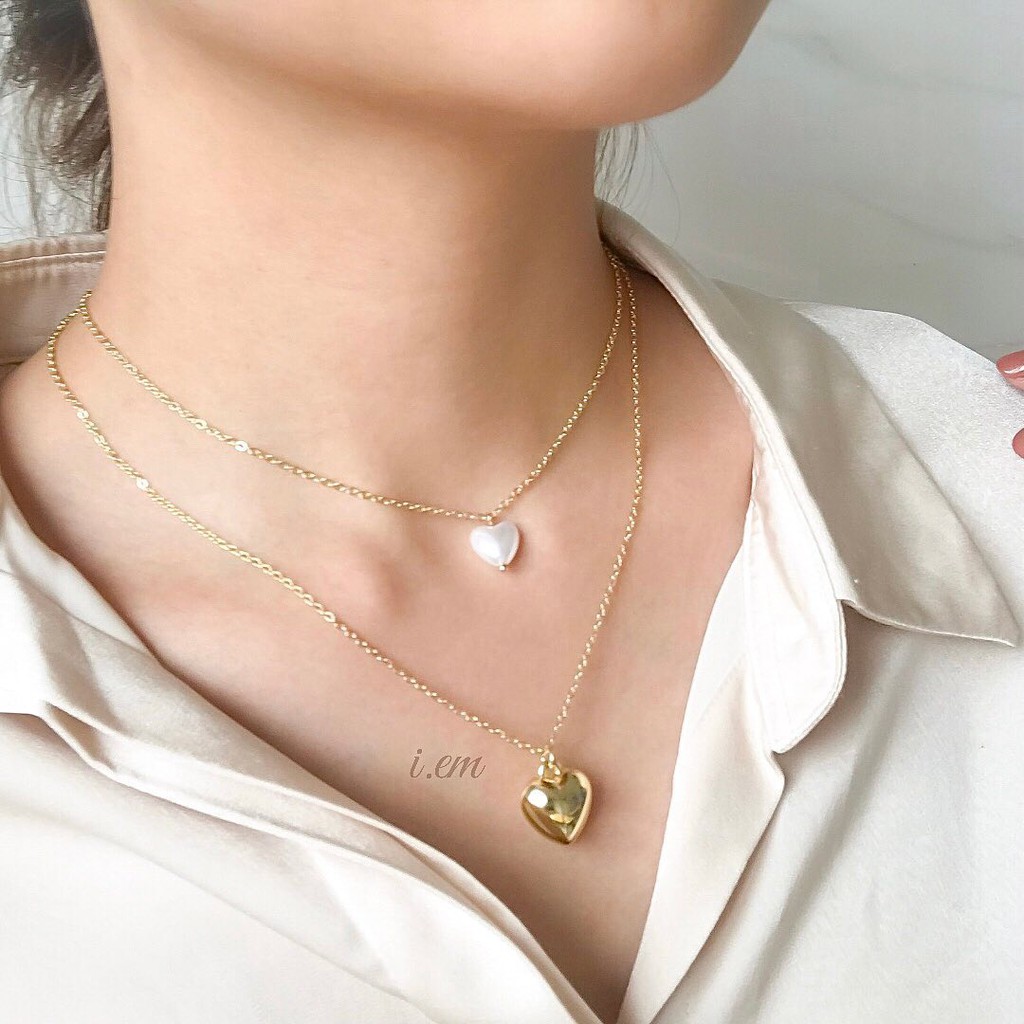 Dây chuyền nữ HỢP KIM MẠ VÀNG 2 TẦNG - Jasmine necklace iem.18