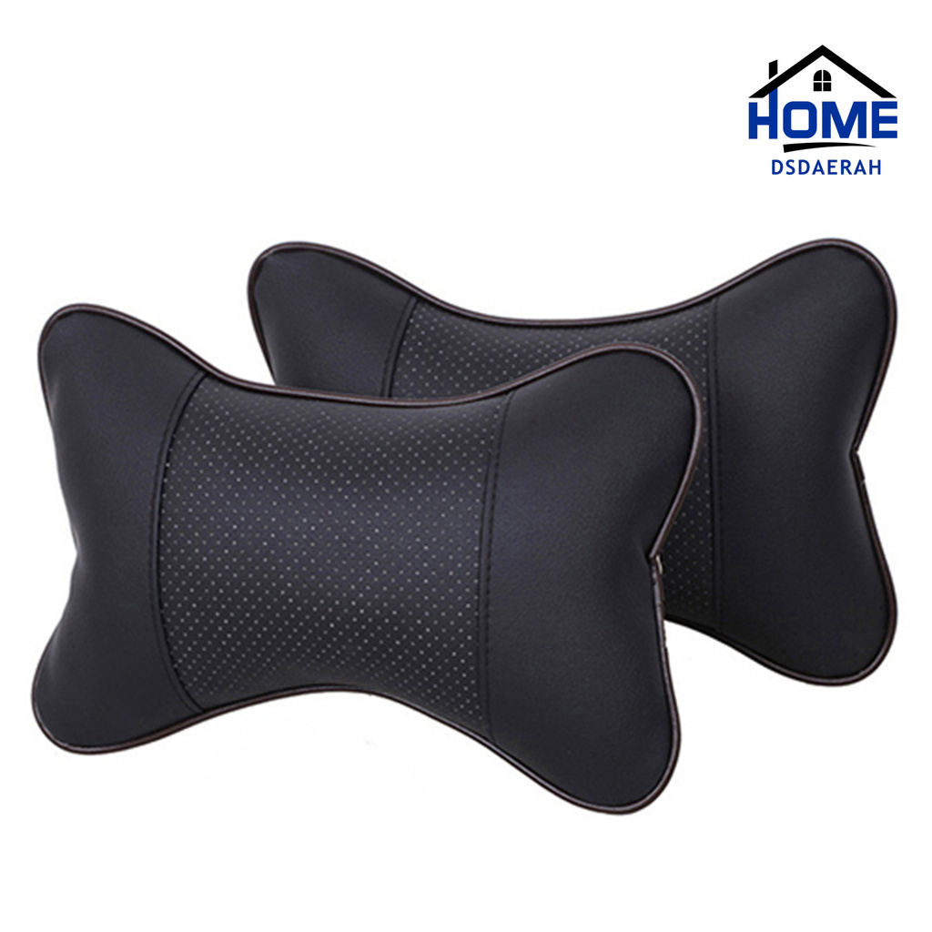 SJ-🔥Headrest Hole-digging Neck Support Faux Leather Auto Pillow for Car