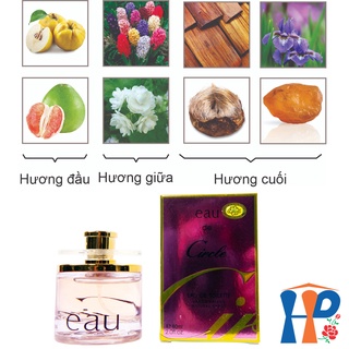 Nước hoa Nữ Eau De Circle EDT 60ml (Cam: hoa cỏ, Hồng: gỗ, Vàng: tiêu đỏ, lưu hương 4-7h) Hani Peni