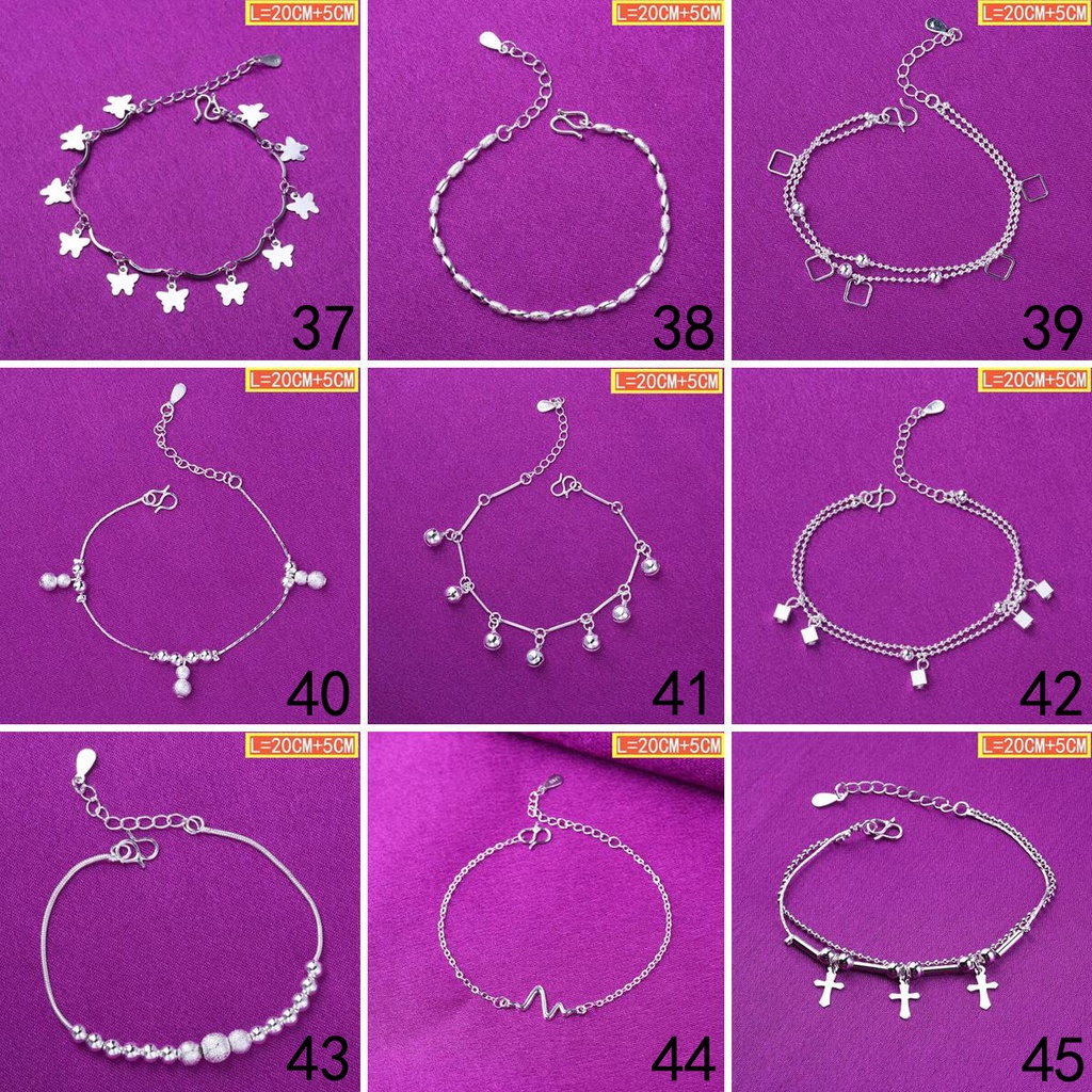 50 vòng chân bạc 925 trang sức thời trang hàn quốc Jl001