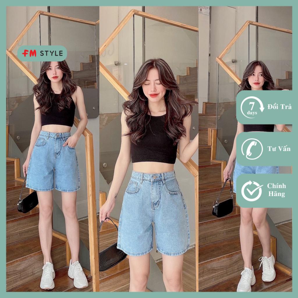 Quần jeans lửng nữ ông rông lưng cao fmsyle shop, quần jeans ngố lưng cao 220403609
