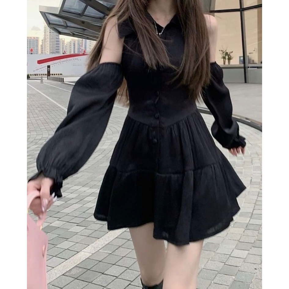 Đầm babydoll đan dây sau Cari