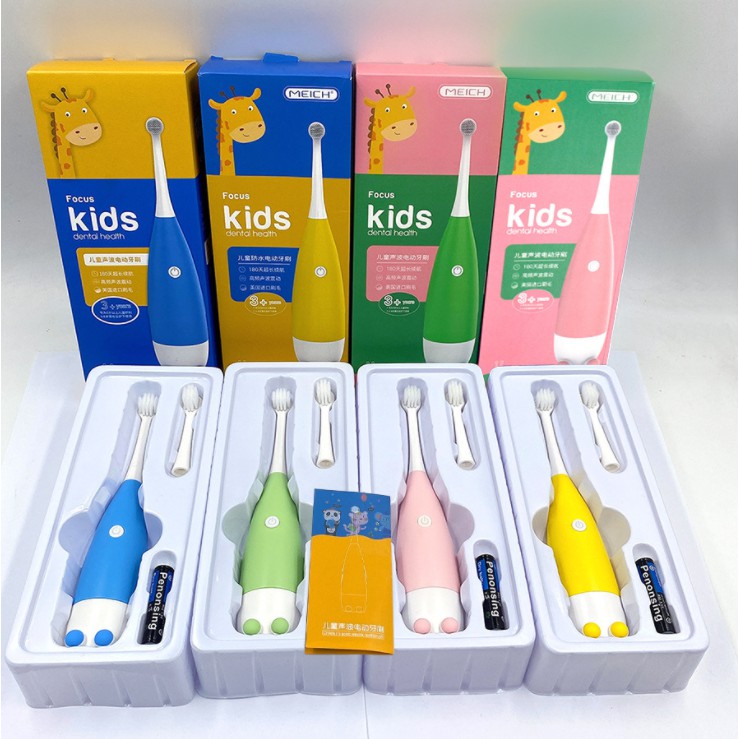 BÀN CHẢI ĐIỆN ĐÁNH RĂNG CHO BÉ VỚI ĐẦU LÔNG CHẢI SIÊU MỀM - BÀN CHẢI ĐÁNH RĂNG TỰ ĐỘNG CHO BÉ LOẠI TỐT