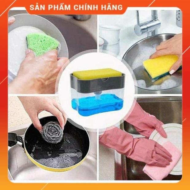 Hộp Đựng Nước Rửa Chén Thông Minh Kèm Miếng Xốp Bọt Biển