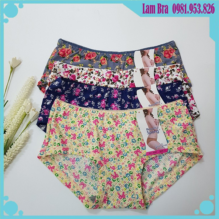 QUẦN LÓT NỮ THỜI TRANG HỌA TIẾT HOA NHỎ - CHÁT SU THÔNG HƠI No.5083