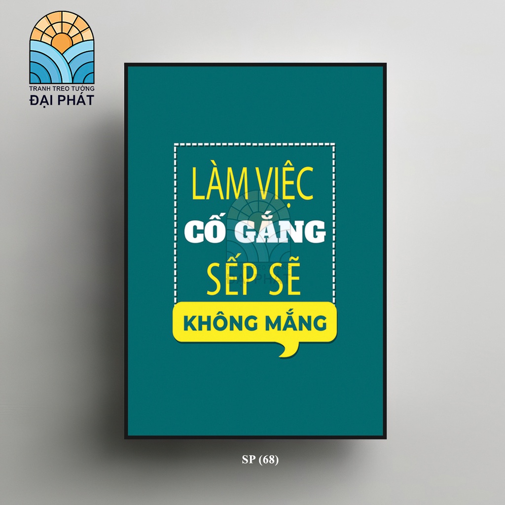 Tranh Tráng Gương Tạo Động Lực Kích Thước Chuẩn treo Văn Phòng 35x50cm, Tranh Slogan Trang Trí Văn Phòng đã có Khung