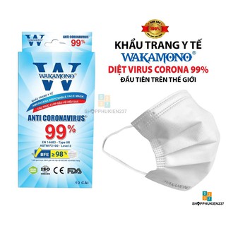 HỘP 10 CÁI - KHẨU TRANG Y TẾ WAKAMONO - 4 LỚP MÀU TRẮNG