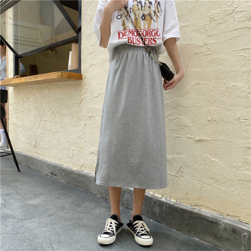 SUXI Chân Váy Midi Lưng Cao Xẻ Tà Xinh Xắn Dành Cho Nữ