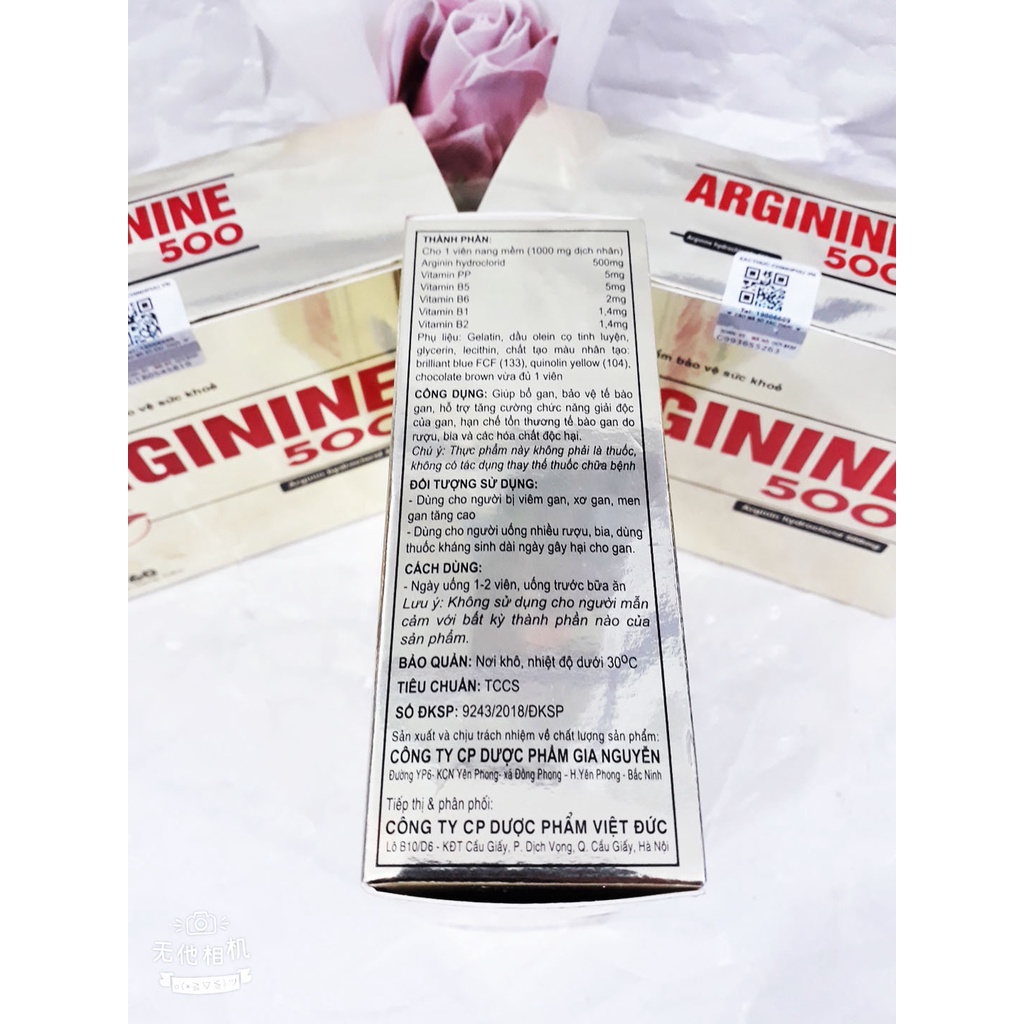 Viên giải độc gan ARGININE 500mg, giúp bổ gan, tăng cường chức năng gan,giúp giảm men gan