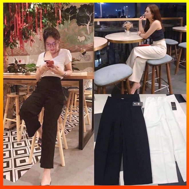 Quần suông ống rộng, có khóa kéo, siêu xinh, mặc chân dài như siêu mẫu
