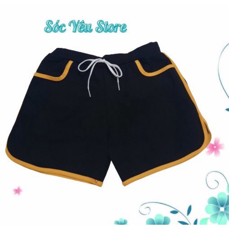 Combo 5 quần đùi nữ mặc nhà, màu đen viền đủ màu