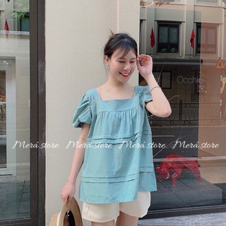 [Freeship+ảnh thật shop chụp] MINT SET set áo baby doll tay bồng mix quần sooc siêu xinh