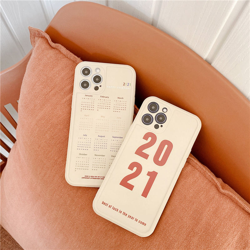 Ốp lưng silicon mềm thiết kế lịch 2021 độc đáo cho iPhone 12 11 Pro Max X Xs Max Xr 8 7 Plus 12 Mini | BigBuy360 - bigbuy360.vn