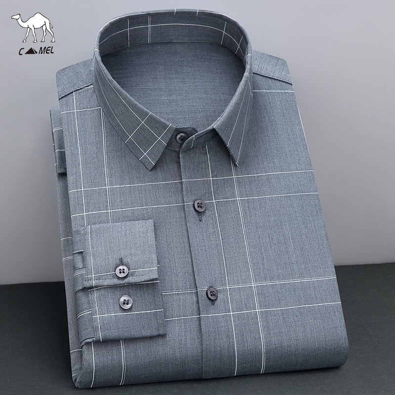 Áo sơ mi nam dài tay thời trang thường ngày, Áo sơ mi in chữ thoải mái và thoáng khí, Áo sơ mi nam dài tay