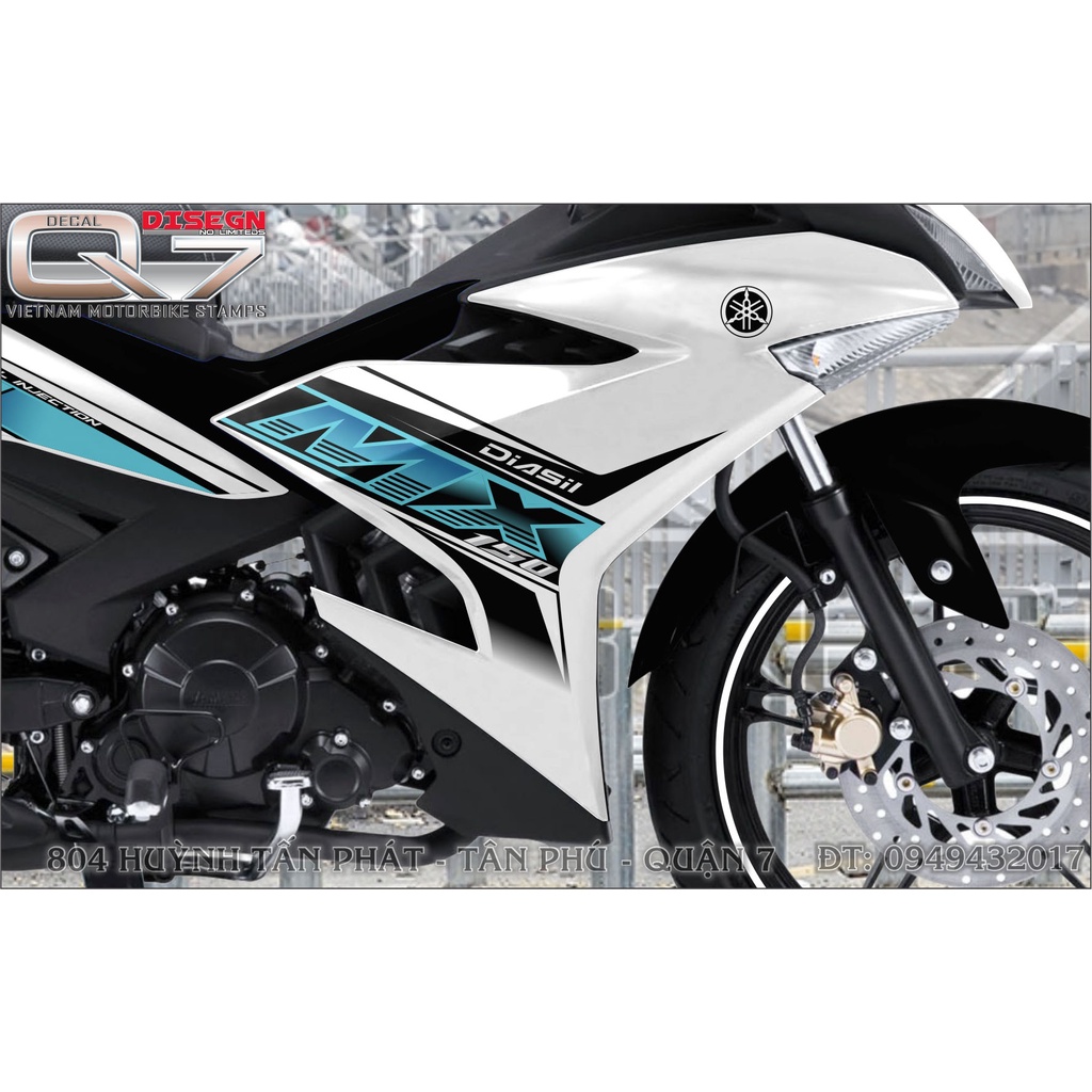 TEM RỜI EXCITER 150 MX TRẮNG XANH