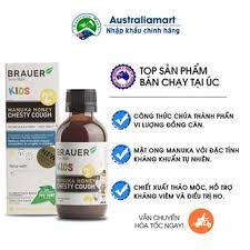 Thương hiệu: Brauer Siro hỗ trợ điều trị ho đàm cho trẻ Brauer Kids Manuka Honey Chesty Cough 100ml  Chai 100ml