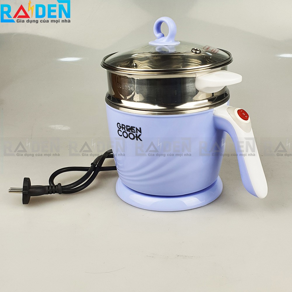 [Mã ELHADEV giảm 4% đơn 300K] Ca điện đa năng Green Cook GCEK12D01 có thể nấu lẩu, hấp thức ăn, thích hợp cho văn phòng