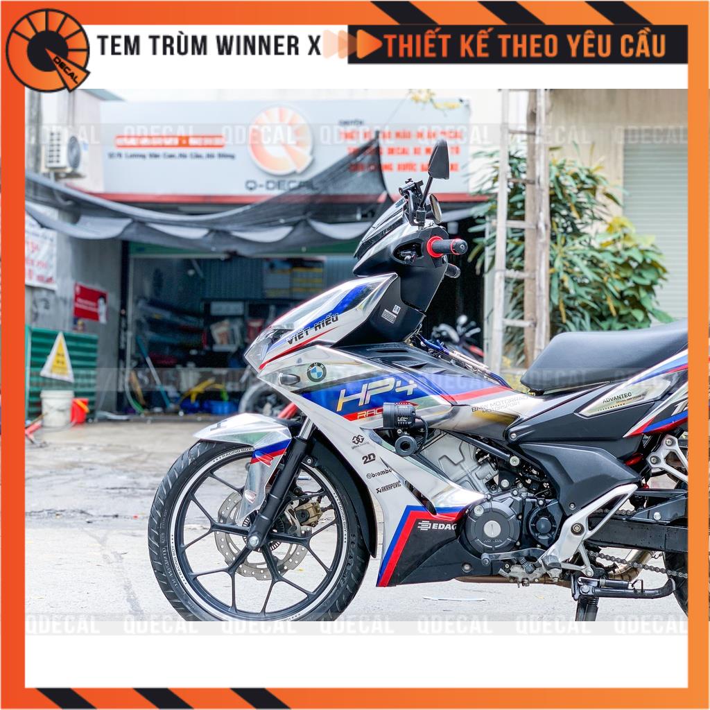 Tem trùm Winner X decal 3 lớp HP4 chrome cao cấp thiết kế theo yêu cầu