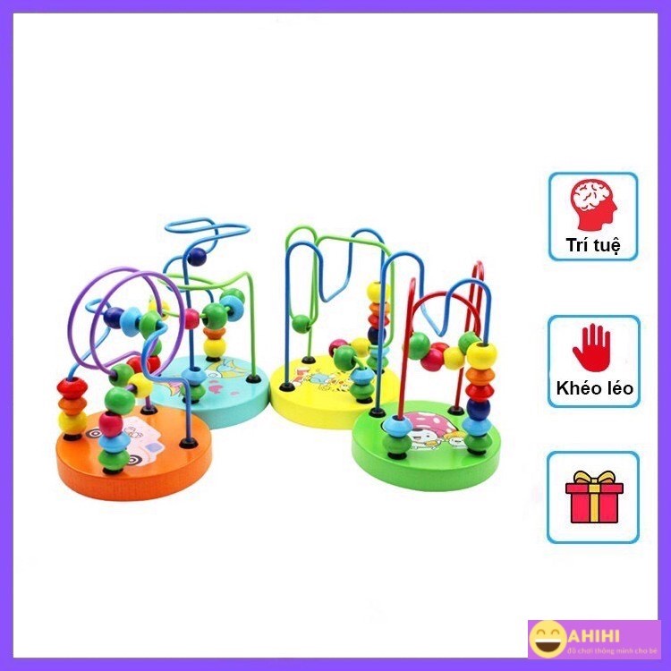 Đồ Chơi Gỗ, Luồn Hạt Mê Cung Cho Bé Rèn Luyện Đôi Tay Khéo Léo Theo Phương Pháp Montessori Ahihikids