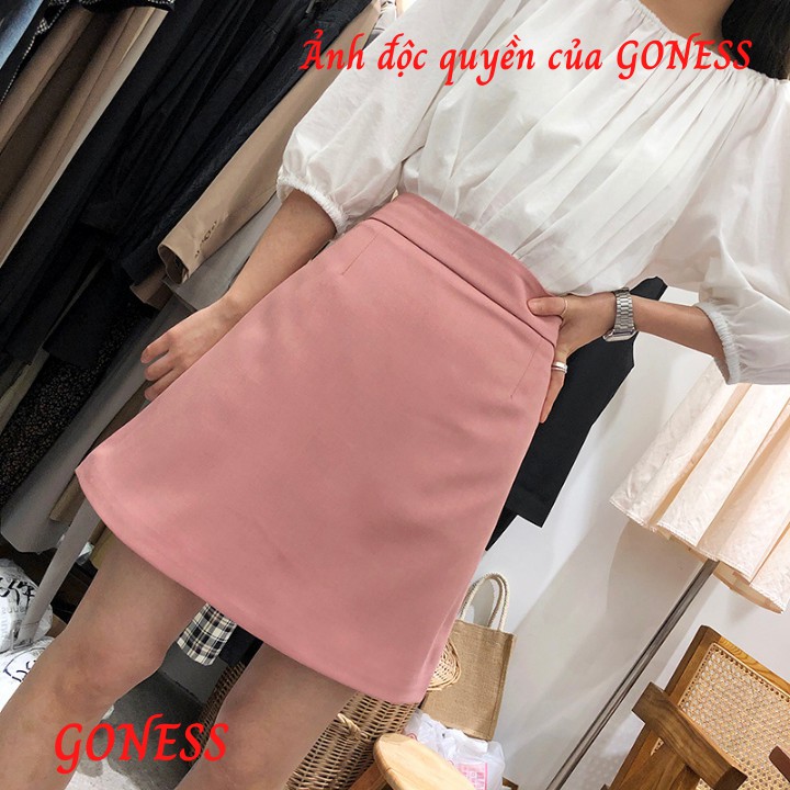 [Mã WASTUP giảm 10% tối đa 30K đơn 99K] Chân Váy Vải Vintex Cạp Cao Dáng Chữ A Màu Hồng Thời Trang GONESS | BigBuy360 - bigbuy360.vn