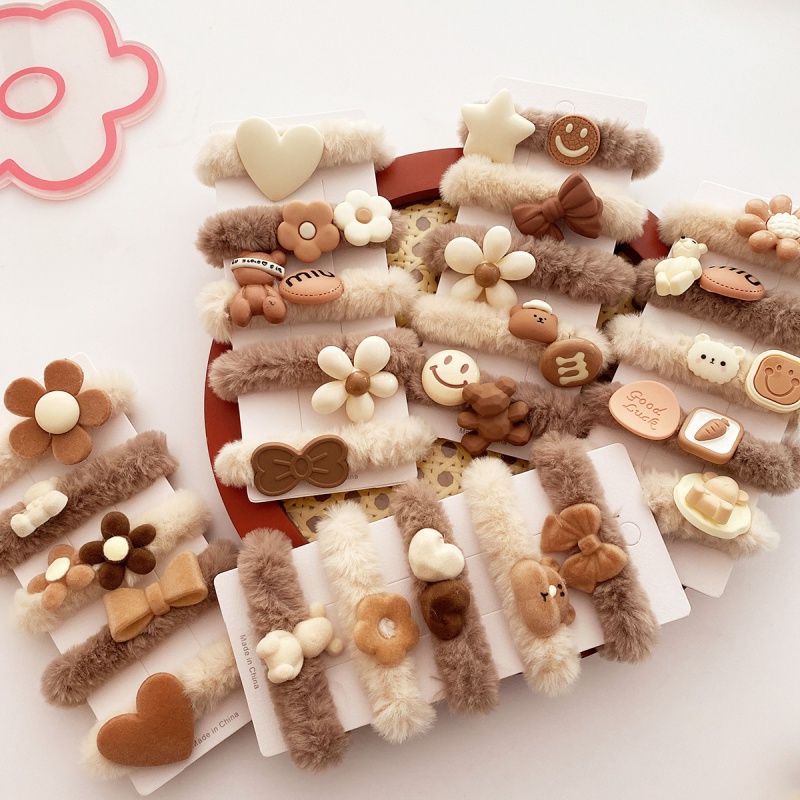 Set 5 Băng Đô Cài Tóc Đính Hoa / Trái Tim Dễ Thương Cho Bé Gái