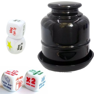 [Combo 1 Hộp Lắc + 6 viên xí ngầu uống bia] xúc xắc uống rượu cho bữa tiêc