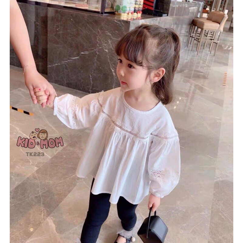 sét áo trắng quần legging cho bé
