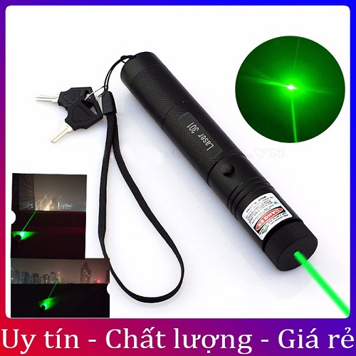 (Trọn Bộ Như Hình) Đèn laser - bút laze lazer 303 tia xanh cực sáng công suất lớn chiếu xa 3km