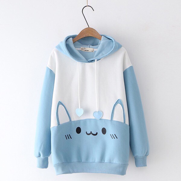 Áo khoác, áo hoodie unisex nam nữ nỉ ngoại cartoon meow siêu cute năng động thời trang học đường