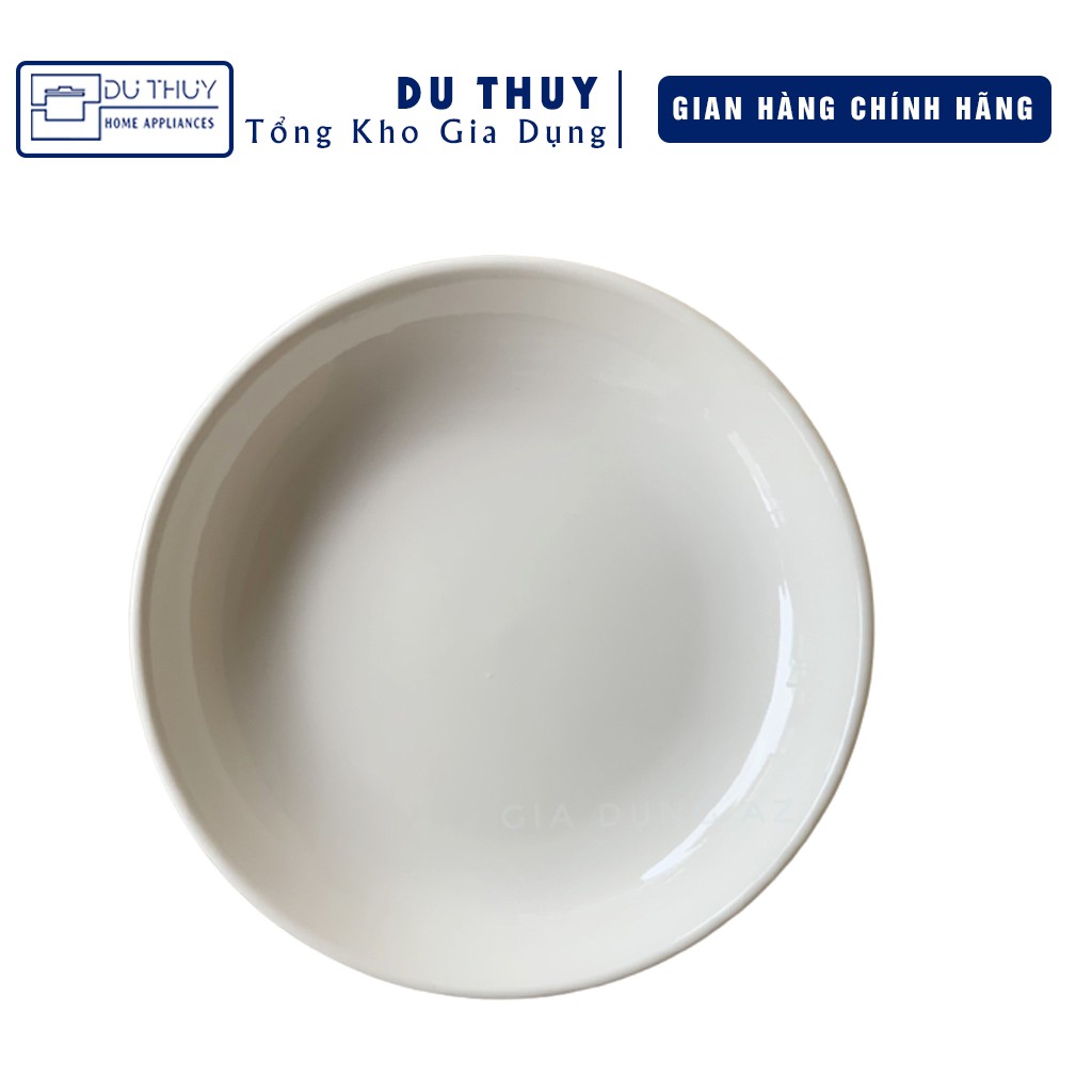 Dĩa sứ tráng men đáy sâu màu trắng men, đường kính 15 cm - 17.5 cm - 20.5 cm - 23 cm - gia dụng Du Thủy