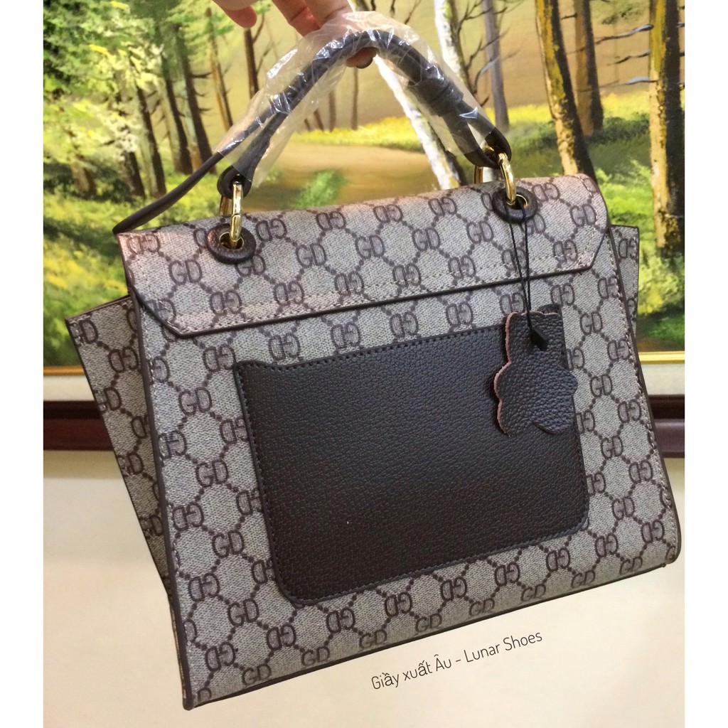 SALE T59 Túi xách nữ G siêu VIP size 25 màu nâu