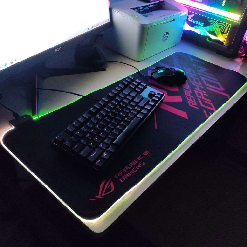 Mouse Pad, Bàn Di Chuột Lót Di Chuột Led RGB ROG Sáng Viền