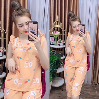 ĐỒ BỘ MẶC NHÀ - ĐỒ BỘ LỤA HỌA TIẾT HÌNH THÚ DỄ THƯƠNG - LUA20