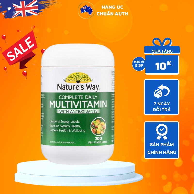 Viên uống Vitamin tổng hợp của Úc Nature’s Way Complete Daily Multivitamin 200 Viên