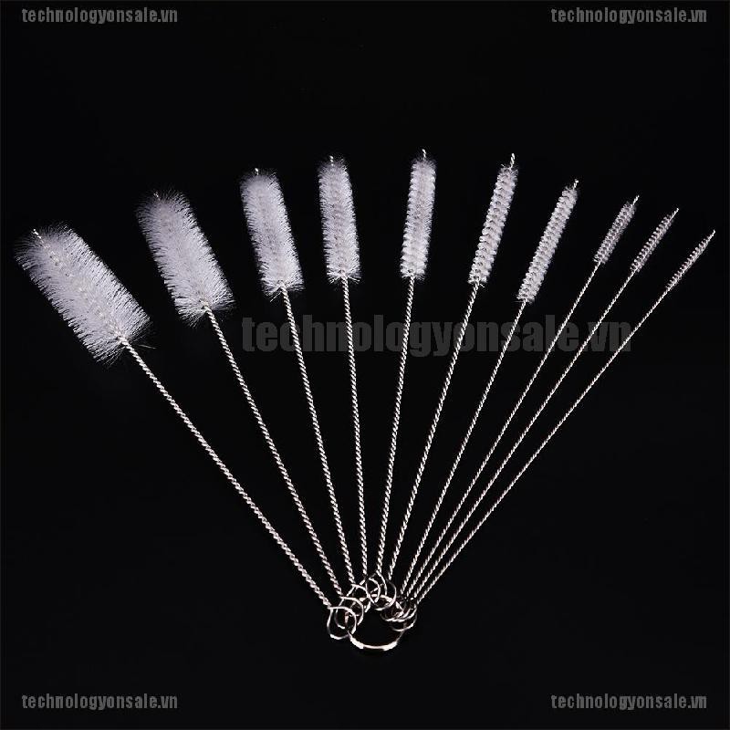 Hot Sale	10X Household Bottle Tube Brushes Cleaning Brush Set Home Kitchen Clean Tool