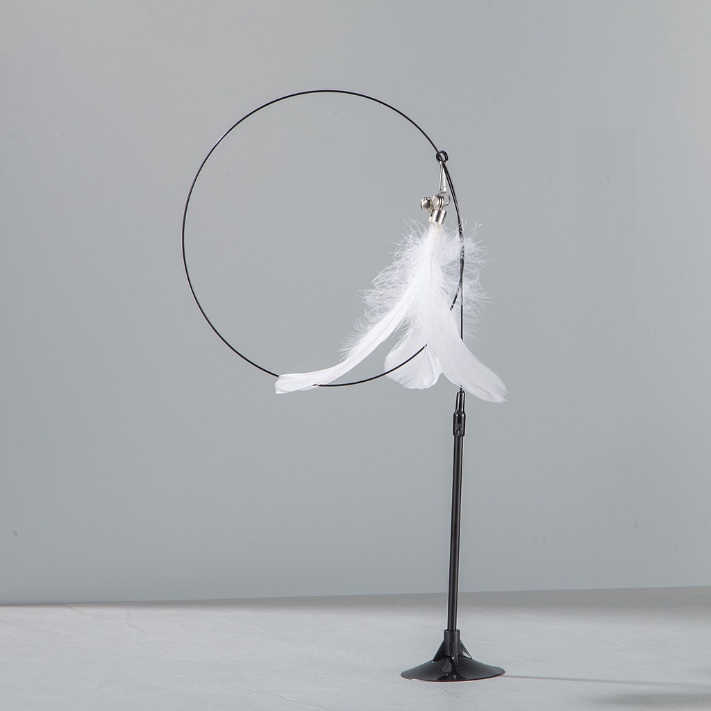 Đồ chơi cần câu dây thép cho mèo kèm hít cố định